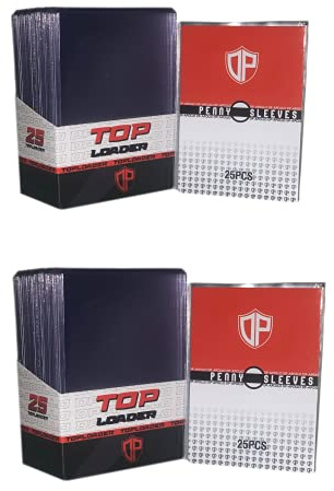 50 Toploader - Kartenhüllen für Sammelkarten - Standardgröße - 50 Penny Sleeves GRATIS - Ultra Clear - für Pokemon MTG Magic Yugioh Sportkarten - Kartenschutz (50-Toploader+50-Penny-Sleeves)