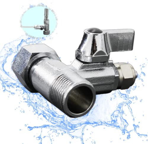 AIFIZO Adaptateur de raccordement d'eau en T pour système d'osmose 3/8 x 3/8 x 1/4 avec vanne d'arrêt pour connecter 2 appareils
