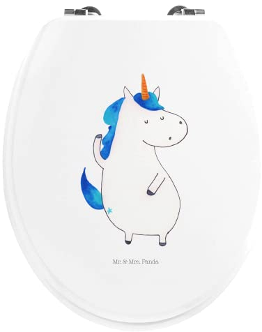 Mr. & Mrs. Panda Motiv WC Sitz Einhorn Mann - Geschenk, Einhorn Deko, WC-Sitz, Klobrille, Freundin, Klodeckel, Unicorn, Einhörner, Familie, cool,