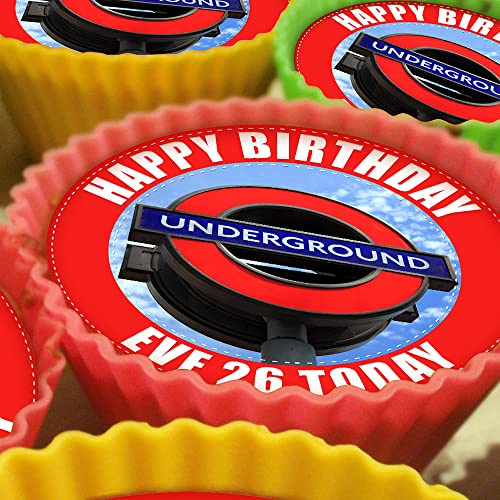 London - 20 x 5cm Personalised Edible Cupcake Toppers on Premium Icing