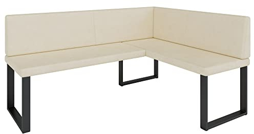 FURNISTAR Eckbank Akiko Metal - Eckbankgruppe für Ihrem Esszimmer, Küche modern, Sitzecke, Essecke. Perfekt für Küche, Büro und Rezeption. Solide und Starke Verarbeitung. (Soft 18, 168x128cm rechts)