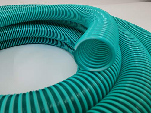 HeRo24 Spiralschlauch 25 mm 10 m Saugschlauch & Druckschlauch grüner transparenter PVC-Förderschlauch mit Verstärkungsspirale für Wasser, Pumpen, Teich & Garten