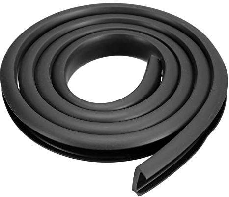 sourcing map U Channel Edge Trim, 3.3ft Length Rubber Guard Seal Strip Edge Protector Fit for 12-13mm Edge, (19/32 W x 23/64 H) Black