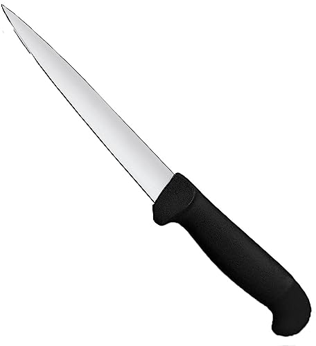 Coltello per sfilettare professionale cucina lama liscia acciaio inox 20cm carne pesce con manico atossico antiscivolo gommato made in italia