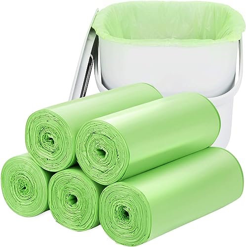 Thgtao Sacchetti per rifiuti biologici, 100 sacchetti per rifiuti biologici, 15 l, compostabili, per cucina, ufficio, soggiorno (45 x 50 cm, verde)