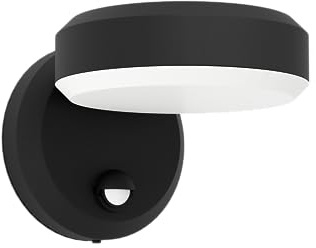 EGLO LED Wandlampe außen Fornaci, Außenlampe mit Bewegungsmelder | und Dämmerungssensor, Außenleuchte Hauswand, Außenwandleuchte aus Metall in Schwarz und Kunststoff in Weiß, warmweiß, IP44