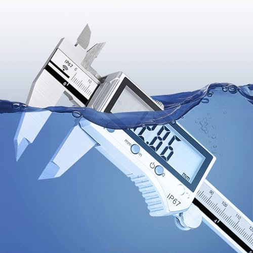 DXDRT Pie de Rey Digital 200mm Impermeable IP67 con Bluetooth, Calibre Digital Electrónica de Acero Inoxidable, Electrónico Vernier Caliper para Mediciones Externas,Internas,Profundidad y Paso