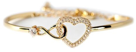 WitmAn Unendlichkeits-Herz-Armband, inspirierend, verstellbar, vergoldet aus 925er Sterlinggold