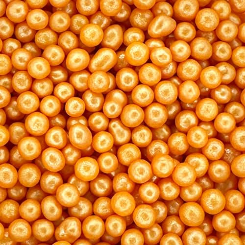 A Pinch Of - Pearls - Glimmer Orange Halloween Cake Topper Sprinkles - 30g Edible Shimmer Ball Cupcake Decorations - For Weddings, Christenings & Parties