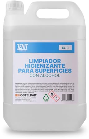 Hostelpak | 5L - Limpiador superficies con alcohol Limpieza superficies y componentes electrónicos