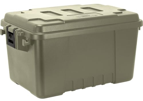 PLANO Sportsman's Trunk - Small 53ltr|Desert Tan, militärklassad förvaringslåda med lock, kraftig, stor, camping- och arméförvaringslåda, perfekt för jakt, paintball, airsoft eller hemförvaring