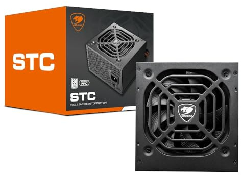 Cougar Gaming | Alimentation PC Gaming | STC 550 - Puissance de Sortie de 550 Watts - Ventilateur 120 mm - Câbles Plats - Protection Contre Les surtensions - Connecteurs PCIe - Installation Facile