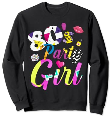 80er Jahre Party Girl Karneval Retro Kostüm Outfit 80's Sweatshirt