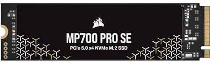 Corsair MP700 PRO SE 4 TB M.2 PCIe Gen5 x4 NVMe 2.0 SSD – M.2 2280 – Bis zu 14.000 MB/s Sequenzielles Lesen – Hochdichter TLC NAND – Schwarz