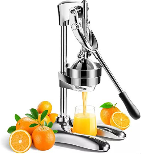 GLJTUO Spremiagrumi Professionale, Spremiagrumi Manuale Resistente con Manico Lungo Risparmio di Manodopera, Supporto per Spremiagrumi in Acciaio Inossidabile, per Ananas Mela Mirtillo Melograno