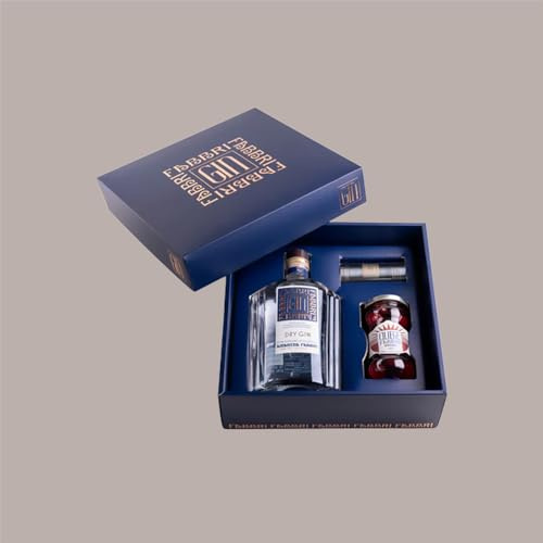 Fabbri Couvette con Dry Gin Distillato di Amarena, Ciliege Speciali e Jigger Professionale - Confezione Regalo - Lucgel