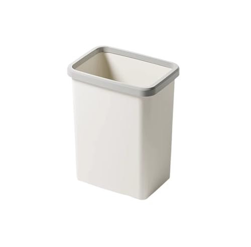 Corbeille à Papier Corbeille à papier carrée en plastique adaptée au salon, à la chambre à coucher, à la salle de bain Corbeille à papier avec anneau de pression Blanc/gris/rose/beige Poubelle De Bure