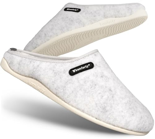 Komfort tofflor kvinnor män – halkfria tofflor för inomhus och utomhus – varma tofflor, Vit, 41 EU