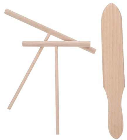 Alipis 3pcs Wooden Crepe Spreader Tool and Pancake Spatula Turner for Crepe Pan Making Kitchen Utensil Cookware