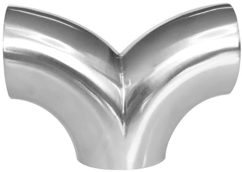 VREFOEAX Terminale di Scarico 1 Pz Accessori Auto 304 Acciaio Inossidabile Rubinetto Tee Tubo Universale Saldatura Raccordi Tubi Scarico Silenziatore A Spina Pesce Tee Tubo di Scarico(102-2MM)