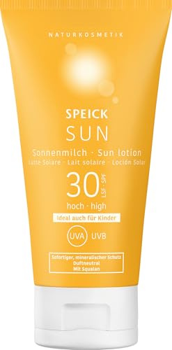 Speick Sonnenmilch LSF 30 – verbesserte Rezeptur, mineralisch mit Zinkoxid, Naturkosmetik, Gesicht & Körper, vegan und unparfümiert 150ml