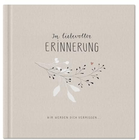 Eine der Guten Kondolenzbuch zur Trauerfeier, Creme mit Blume