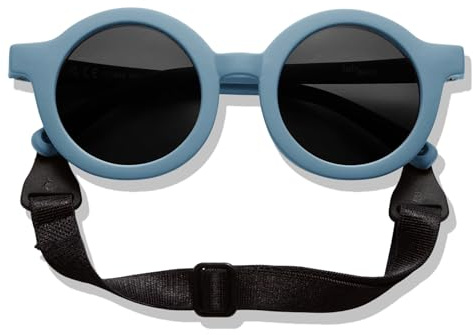 BABYMOCS Babysolglasögon 0-1,5 år BIOPLAST & POLARISERAD I Runda solglasögon för babypojkar och flickor BPA-fria I 100 % UV-SKYDD I Med rem och flexibla I Solglasögon i svensk design för småbarn