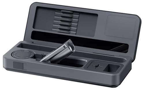 FNIRIS HS-02B - Scatola portaoggetti per saldatore, HS02B, custodia esclusiva, contiene saldatore, punte per saldatore, supporto per saldatore, detergente per punte in ottone, filo di saldatura