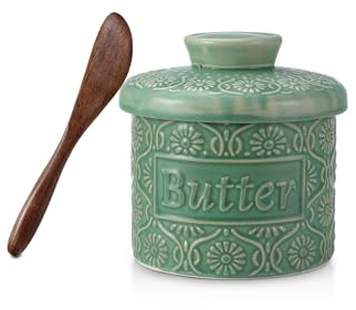 WIFORH French Design Ceramic Butter Crock (Green)