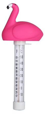 FewNvWa Schwimmendes Poolthermometer Zur Messung Der Wassertemperatur in Pools Und Teichen, Mehrfarbig, Flamingo