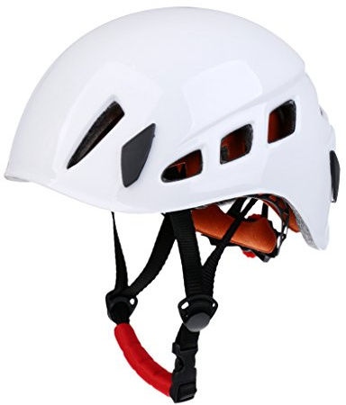 jojomis Casco da arrampicata per arrampicata e alpinismo, leggero, protettivo con ventilazione, vestibilità regolabile, per adulti e bambini, bianco