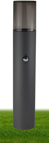 JungesLicht - Außenleuchte mit Bewegungsmelder, E27 Fassung, 50cm x 8,8cm, Rauchglas-Optik, Anthrazit, Moderne Wegeleuchte, Pollerleuchte 230Volt, Standleuchte, nur LED geeignet, (Lieferung ohne LED)