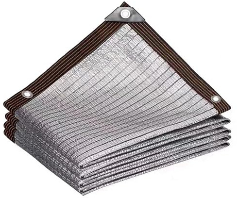 Genérico Red de sombreado HDPE Anti-UV de 12 Pines para jardín, balcón, Plantas suculentas, Piscina al Aire Libre, Cubierta de Coche horticultura(Aluminum Foil,4x4m)