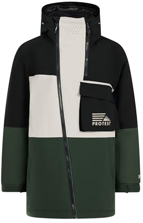 Protest PRTTrax JR - Chaqueta de esquí y snowboard para niño, Verde Kale, 164