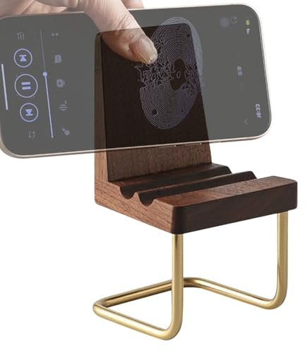 Eastuy Soporte para Teléfono Móvil De Escritorio - Sujetador Móvil con Diseño De Silla Rústica,Decoración De Mesa De Madera Ajustable para Todos Los Móviles Grabación Estudios Dormitorio Sala Hogar