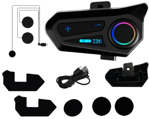 Auriculares inalámbricos de intercomunicador de motocicletas: altavoz de casco IPX6 impermeable con carga rápida tipo-C | Accesorios para montar para conductores de motos al aire libre, ciclismo, gira