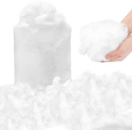 ASTRIgneous Neve artificiale, ovatta decorativa, 200 g, neve artificiale, in cotone, soffice, decorazione natalizia, neve, coperta da neve, per albero di Natale, inverno, decorazione per la casa