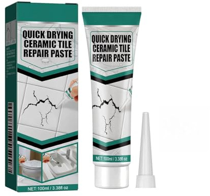 Kit Pasta Adhesiva para Reparación Azulejos Y Baldosas,Rellenador Grietas En Azulejos Y Baldosas,Equipo de Reparacion de Grietas Porcelana