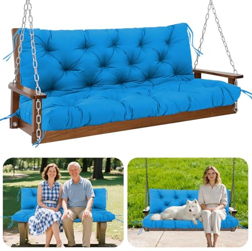 GPCHZM Hollywoodschaukel Auflage 180cm Wasserdicht Gartenbank Auflage Verdickt(12.5cm) Mit Rückenlehne Schaukelbank Auflage für Hollywoodschaukel Sitzbank Gartenbank Terrasse Hinterhof Rasen Veranda