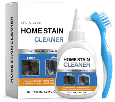 Home Stain Cleaner Gel, Washing Machine Cleaner, Deep Cleaning All-Purpose Gel with Brush for Washing Machine, Refrigerator Strips, Household Shower, Kitchen Sinks, Walls, Tiles, Bathrooms 3.38 fl.oz