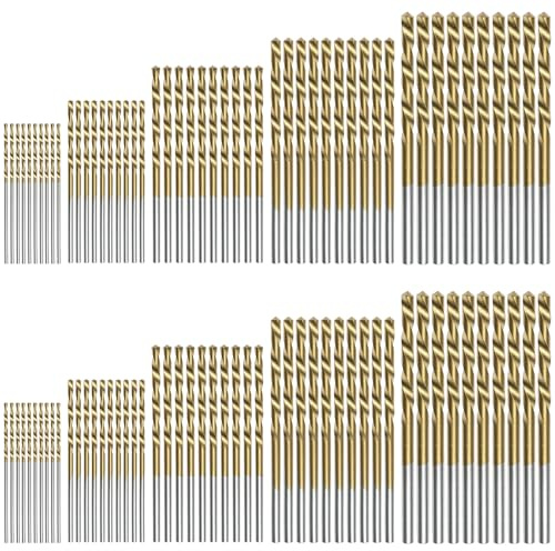 QWORK® Spiralbohrer Set 100-teilig HSS Titanbeschichtet 1mm, 1,5mm, 2mm, 2,5mm und 3mm – Präzisions-Metallbohrer für Holz, Weichmetall & Kunststoff