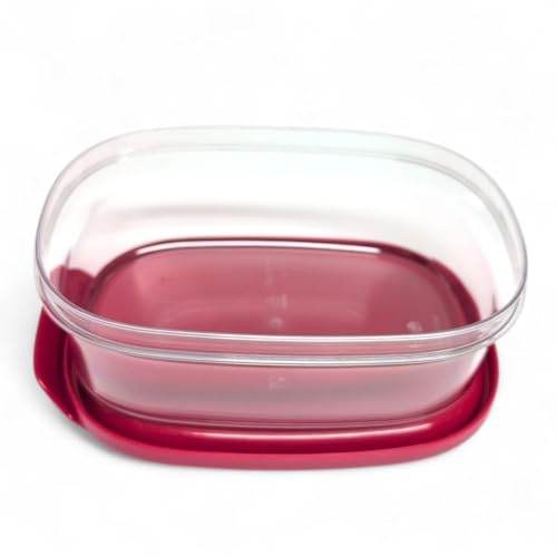 Tupperware Burriera rettangolare rettangolare trasparente contenitore compatto magazzino modulare frigorifero sistema Eidgenosse 0,5 litri rosso 500 ml rosso