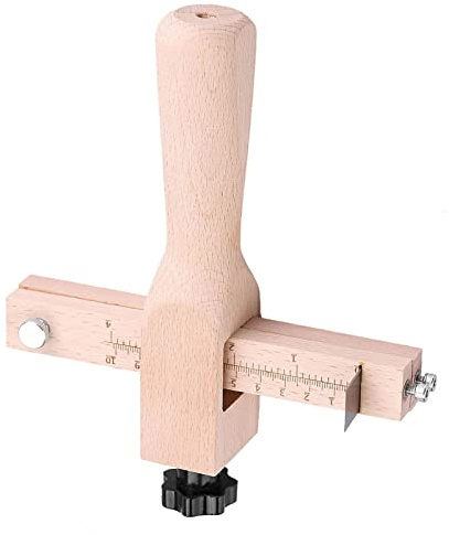 Socobeta Tagliacinturini in Pelle di Alta qualità in Legno con Lame Affilate, Strumento da Taglio Manuale in Pelle Regolabile per Progetti Artigianali Fai-da-te, Strumento in Ideale per Laboratori