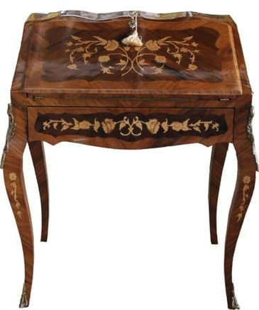 Casa Padrino Barock Sekretär Mahagony Braun B 70 x H 88 x T 53 cm- Sekretär Antik Stil