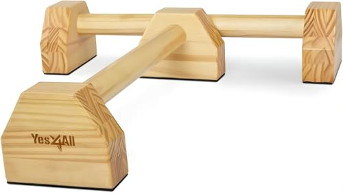Yes4All Barres de parallettes en Bois/Barres de poussée pour Exercices de callisthénie parallettes et entraînement de Force du Haut du Corps - Paire