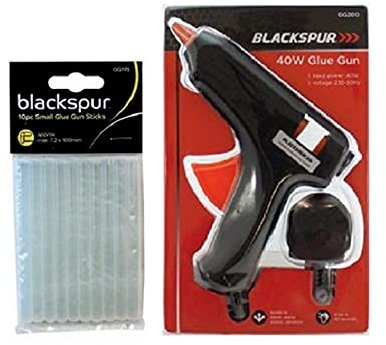 40W Glue Gun + 10 Pack Glue Sticks Quick Dry Bonding Paper Wood Plastic Ceramics