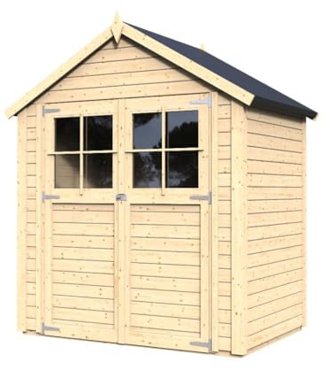 Alpholz Gerätehaus Osterbek aus Fichten-Holz, Gartenhaus mit 14mm Wandstärke, Holzhaus, Geräteschuppen Größe: 259 x 191 cm, Satteldach