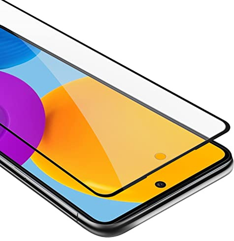 cadorabo Tempered Glass Full cover compatible with Samsung Galaxy M52 5G in TRANSPARENT with BLACK - Screen Protection 3D Touch compatible with 9H Hardness - Bulletproof Display Saver