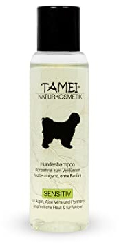 Tamei Bio Shampoo für Hunde - natürlich biologisch - für empfindliche Hunde und Welpen - für alle Fellarten und Fellfarben - 100 ml (Sensitiv ohne Duft) - vegan