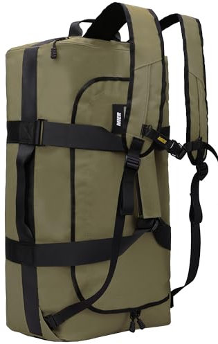MIER Wasserabweisender Rucksack, 90 l, strapazierfähig, wandelbar, mit Rucksackgurten für Fitnessstudio, Sport, Reisen, Dunkelgrün